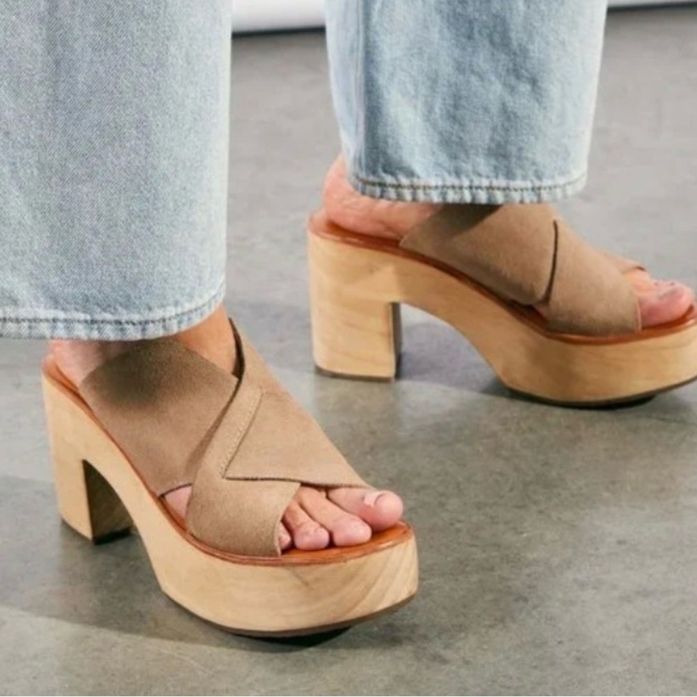 Free People Kora Wooden Platform Sandals